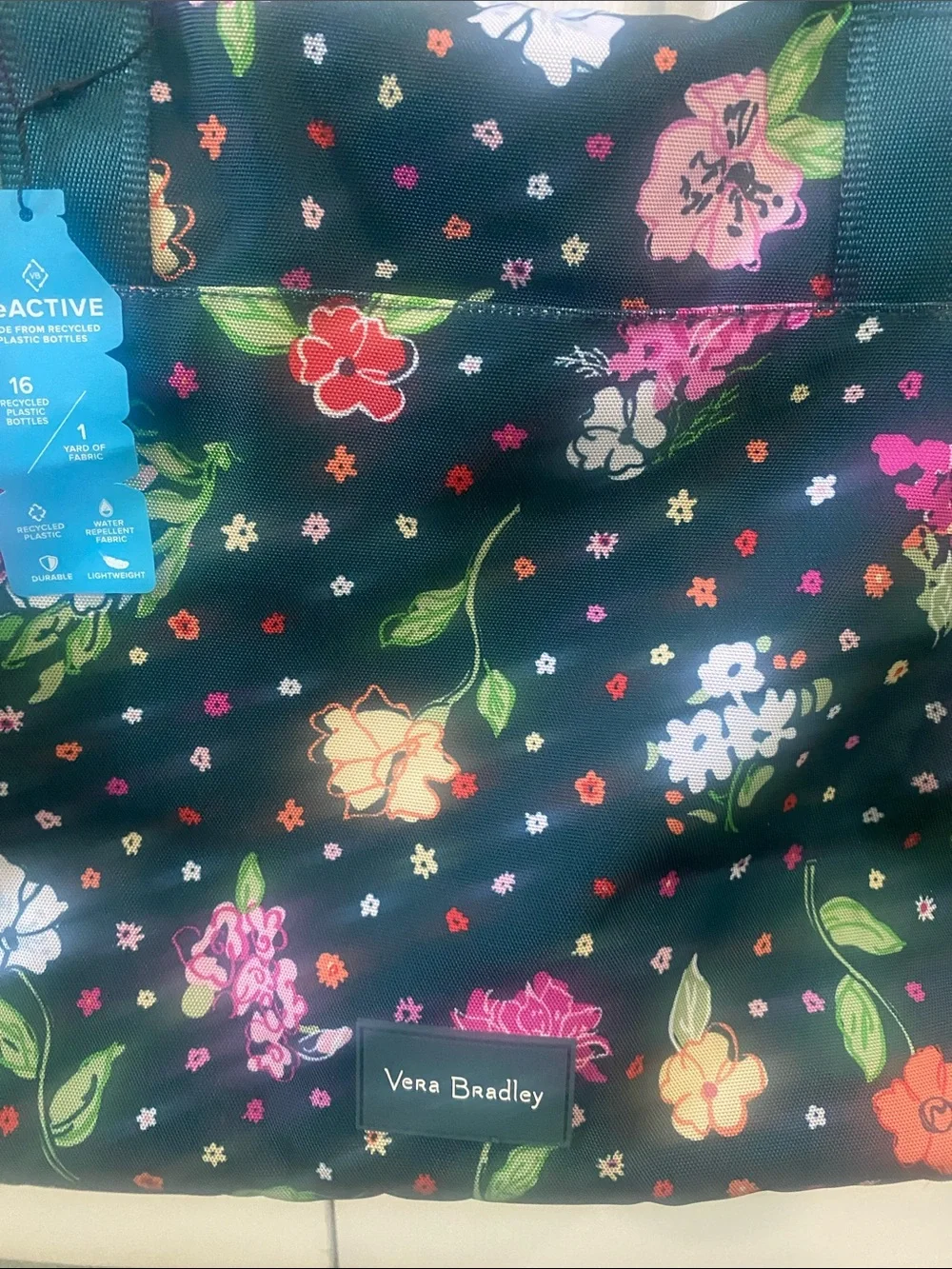 Vera Bradley ReActive Tote - “Hope Blooms Teal”